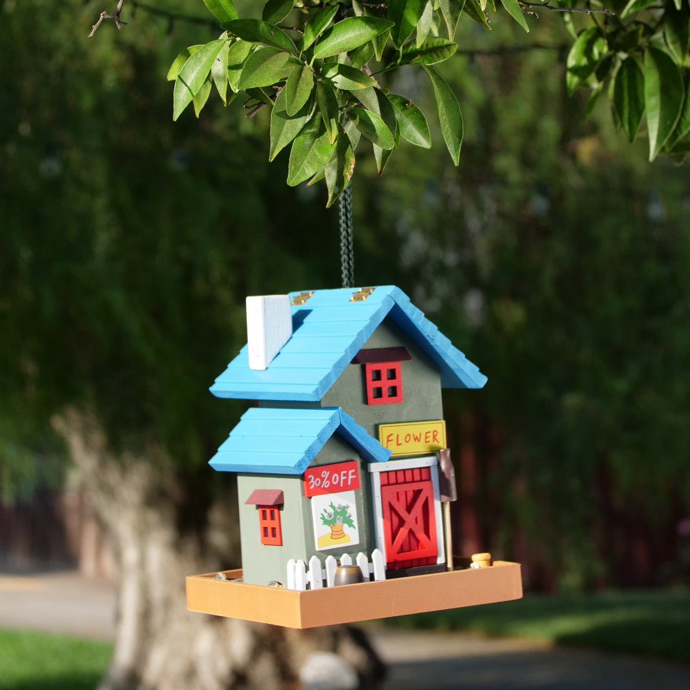 Alpine Hanging Colorful Bird Feeder, 9 Inch Tall
