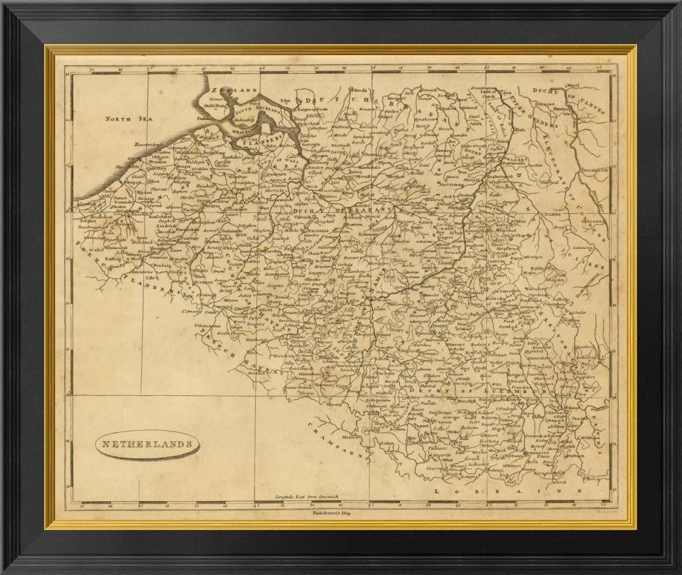 "Netherlands, 1812" Framed Canvas Giclee by Aaron Arrowsmith, 26"x22"