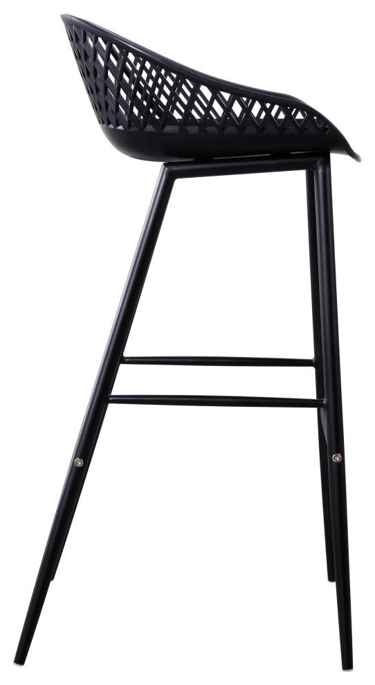 Contemporary Piazza Outdoor Barstool Black - M2 - Black
