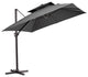 10 FT Double Top Square Offset Umbrella Outdoor Hanging Cantilever Umbrella, Dark Gary