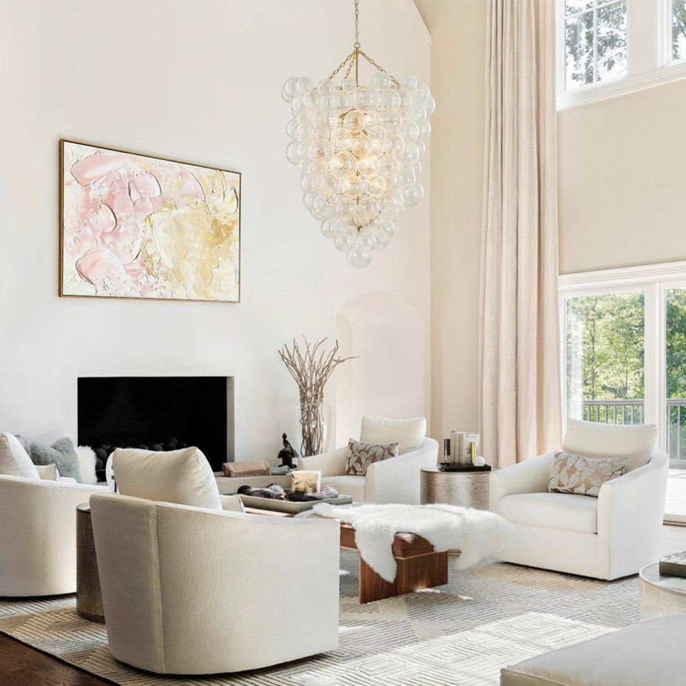 12-Light Modern Cluster Glass Bubble Chandelier