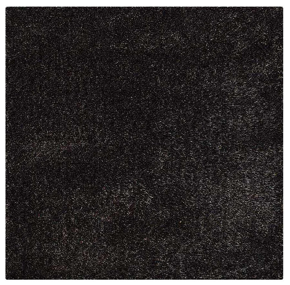 HAND TUFTED SHAG POLYESTER ECO-FRIENDLY AREA RUG,Silver Black Color,Solid Design