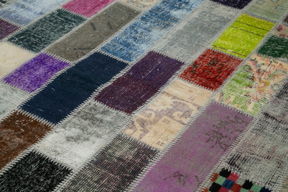 Rug N Carpet - Handwoven Turkish 6' 8" x 10' 0" One-of-a-Kind Patchwork Area Rug