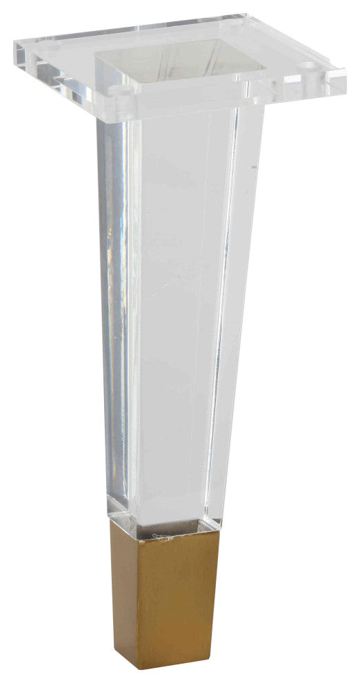 Cortesi Home Universal Acrylic Leg with Brass, Set of 4, 9"