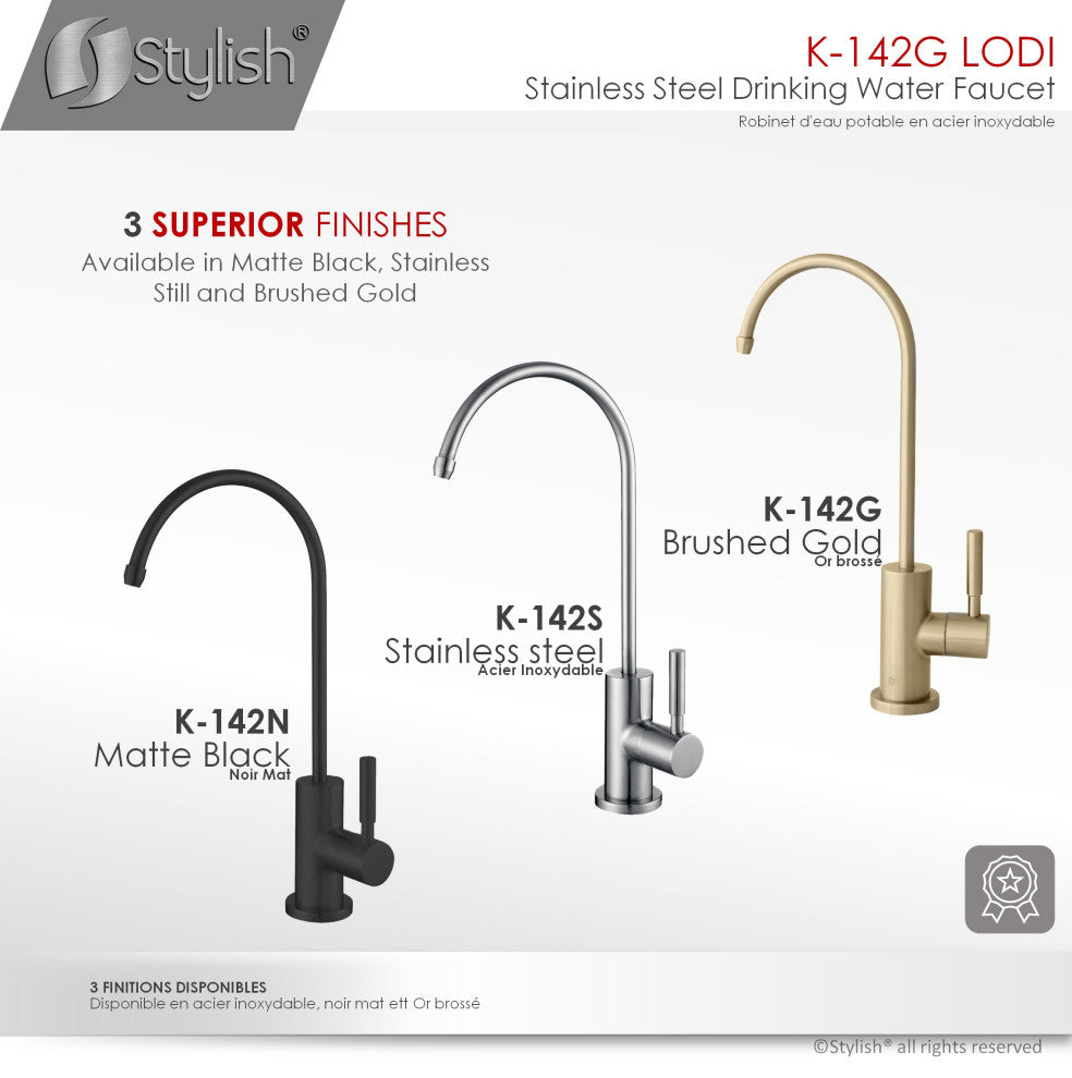 STYLISH Stainless Steel Drinking Water Faucet in Gold