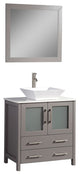 Vanity Art Vanity Set With Vessel Sink, Gray, 30", Led Sensor-Switch Mirror