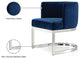 Gianna Velvet Dining Chair, Navy, Chrome Base