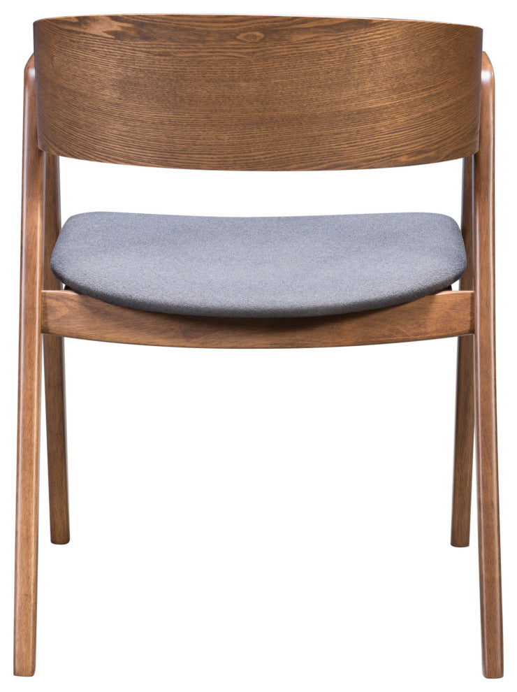 Alden Dining Arm Chair (Set of 2) Walnut & Dark Gray
