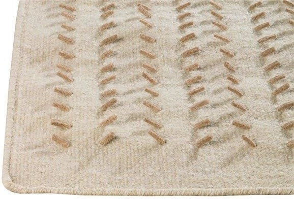 Hand Woven Beige Wool Area Rug
