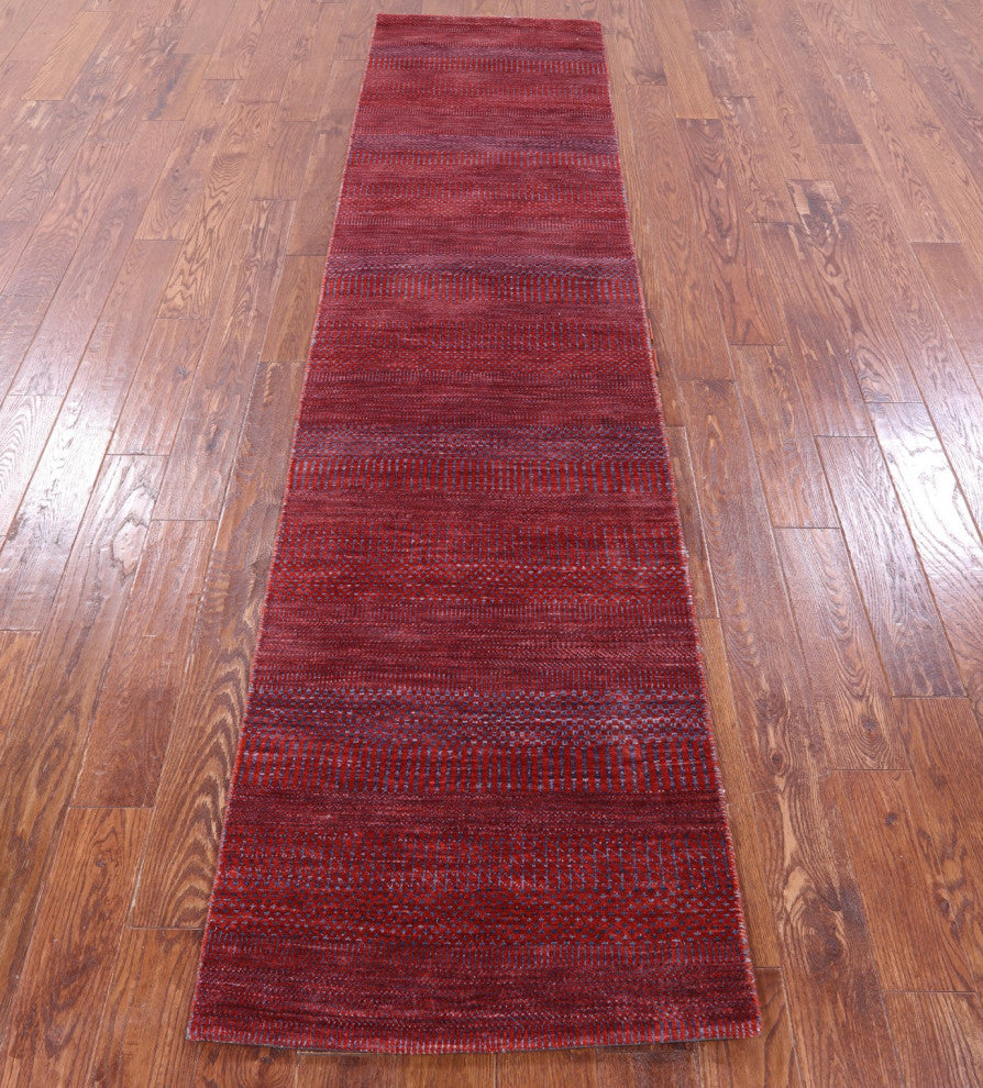 Runner Savannah Grass Hand-Knotted Wool and Silk Rug 2' 5" X 10' 1" Q11950