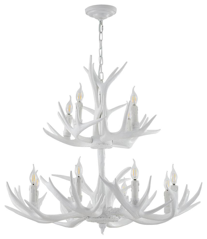 White Polyresin Antler Lighting Fixture