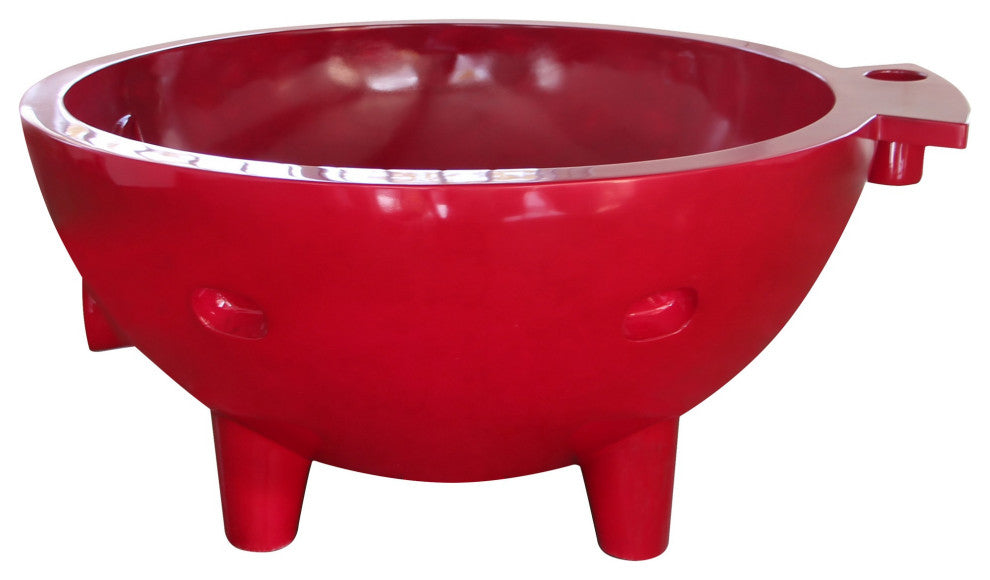 ALFI brand FireHotTub-RW Dark Red Fire Burning Portable Outdoor Hot Tub