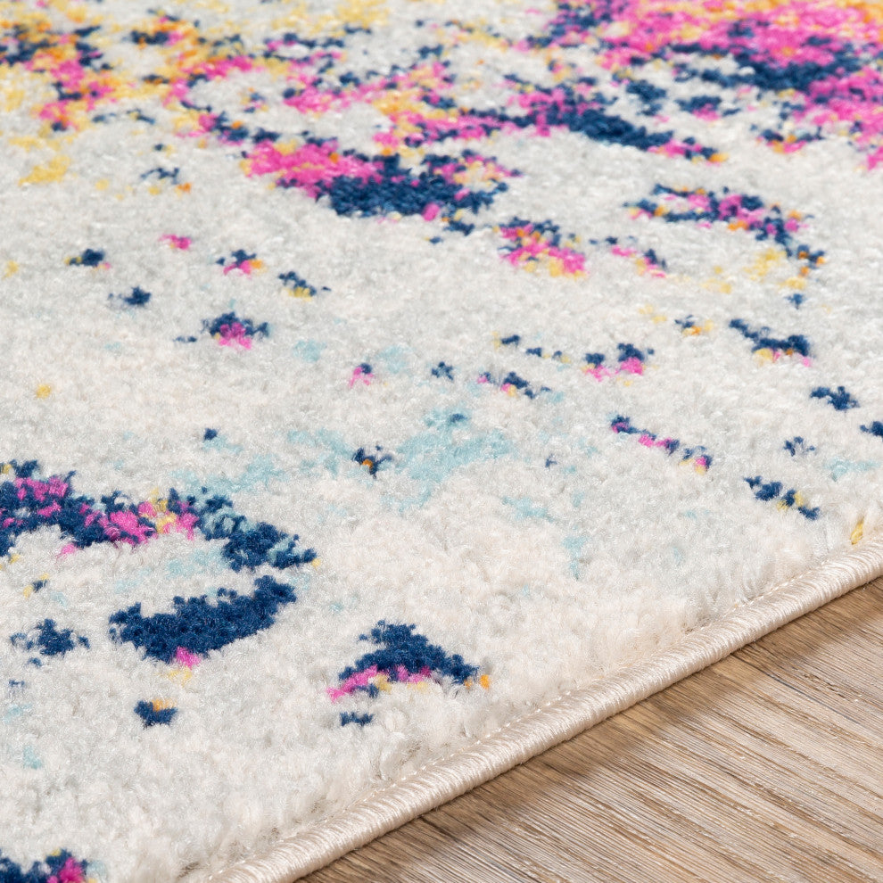 Surya Sunderland SUN-2320 7'10"x10'3" Rug, Yellow/Blue/Aqua/Burnt Orange/Pink