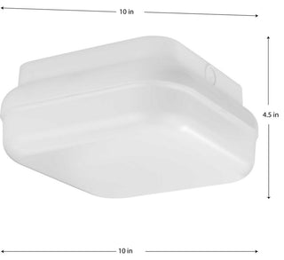 Hard-Nox Collection 1-Light White Polycarbonate Shade Outdoor Wall Ceiling