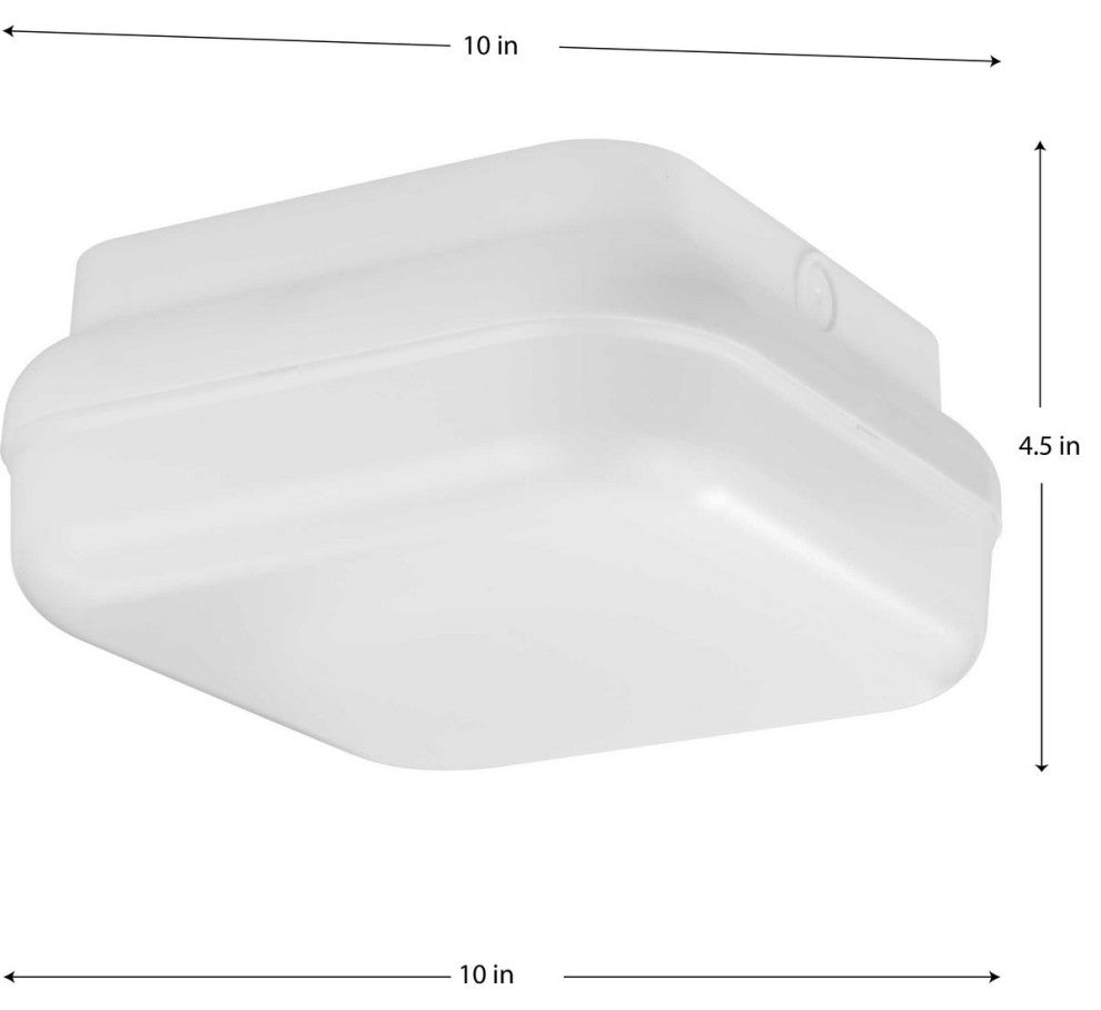 Hard-Nox Collection 1-Light White Polycarbonate Shade Outdoor Wall Ceiling