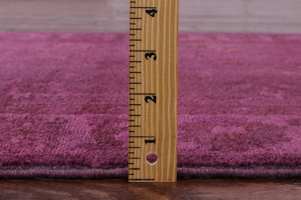 2' 8" X 9' 9" Runner Overdyed Full Pile Hand Knotted Wool Rug - Q12728