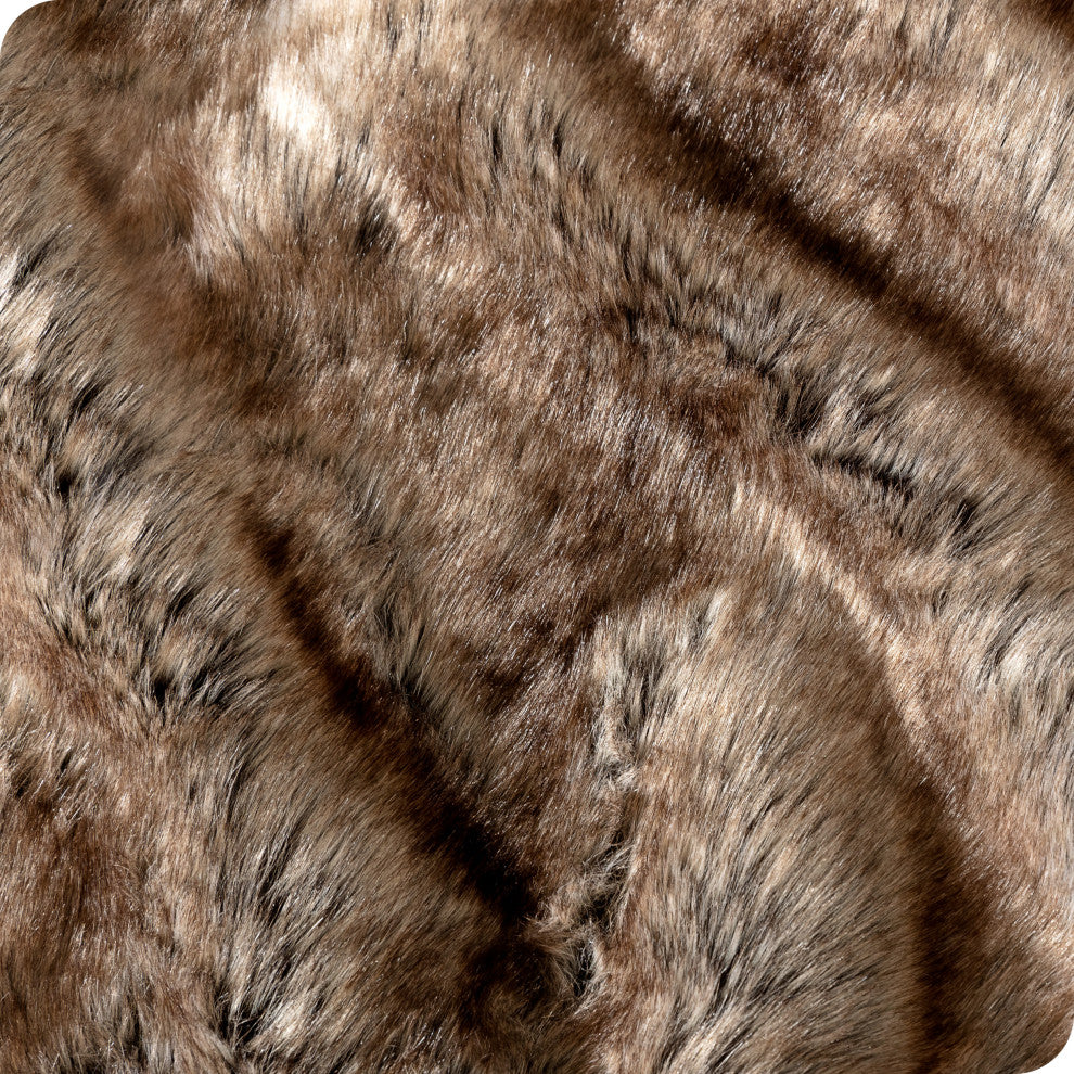 Faux Fur Blanket Ultra-Soft, Cozy, Variegated Chestnut, Oversized, 60"x80"