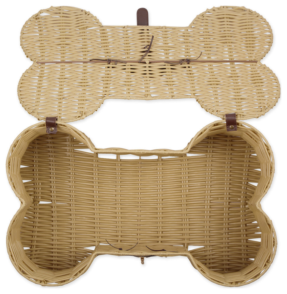 Beige Bone Shape Toy Basket Small 17.5x11x7.5