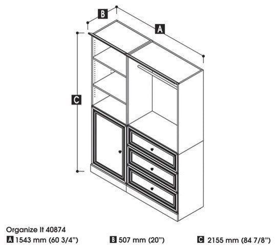 Bestar Versatile By Bestar 61'' Storage Kit, White