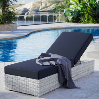 Convene Outdoor Patio Chaise Light Gray Navy
