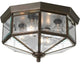Progress Lighting Beveled Glass 4-Light, Close-To-Ceiling, Antique Bronze