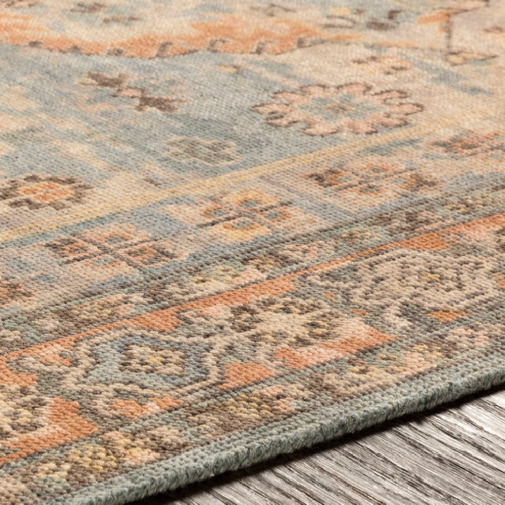 Surya Cappadocia CPP-5028 Traditional Area Rug, Aqua, 9' x 13' Rectangle