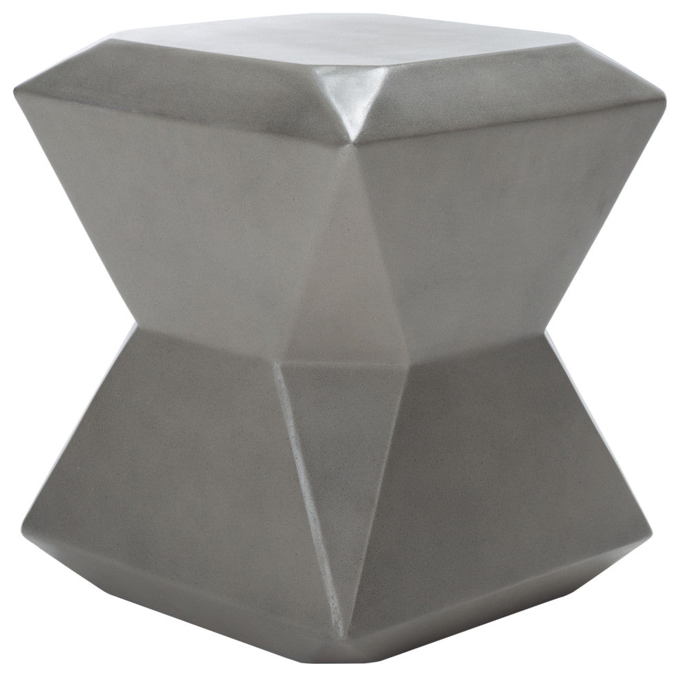 Safavieh Conan Concrete Accent Stool Dark, Grey