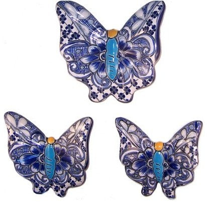 Traditional Talavera Ceramic Butterfly Set (3)