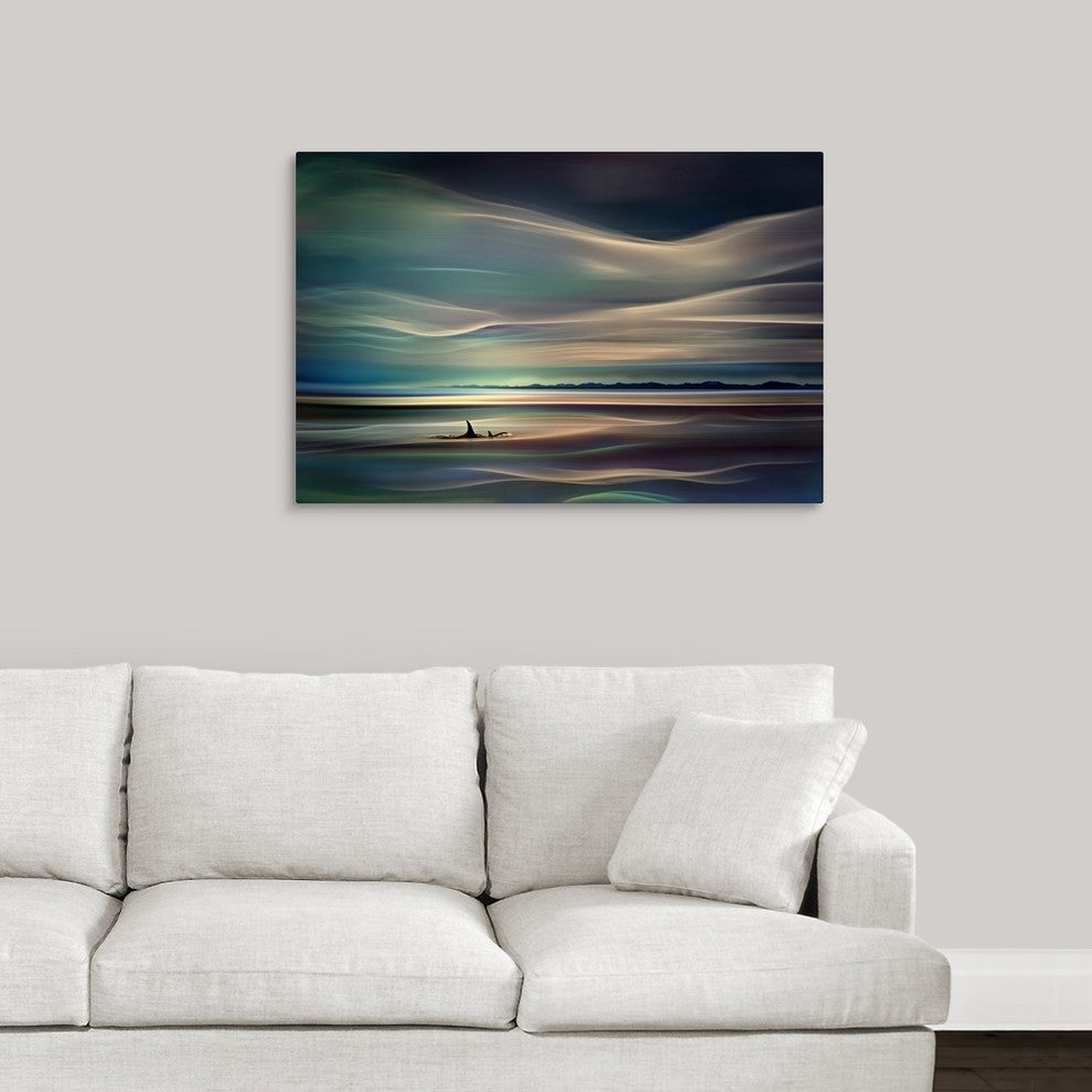 "Orcas" Wrapped Canvas Art Print, 36"x24"x1.5"