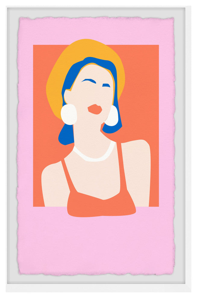 "Yellow Hat" Framed Painting Print, 12x18