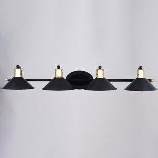 Akron 4 Light Vanity Matte Black and Natural Brass with Matte White