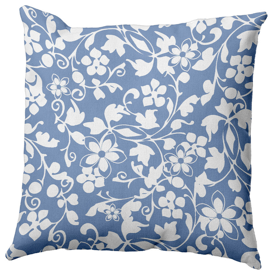 Evelyn Decorative Throw Pillow, Cornflower, 16"x16"