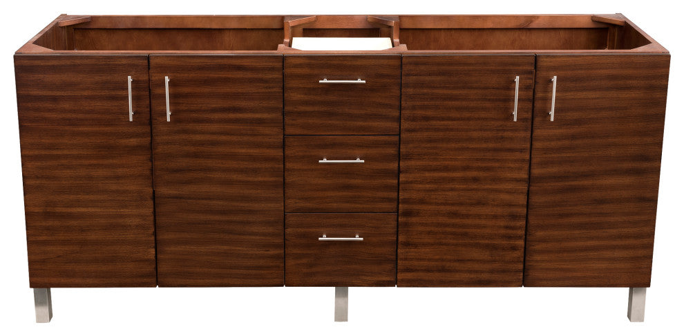 Metropolitan 72" Double Vanity, American Walnut, Classic White Quartz Top