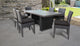 Belle Rectangular Outdoor Patio Dining Table with 6 Armless Chairs Black