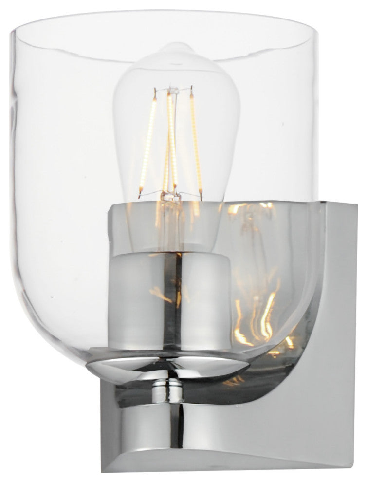 Maxim 21231CL Scoop 7" Tall Bathroom Sconce - Polished Chrome