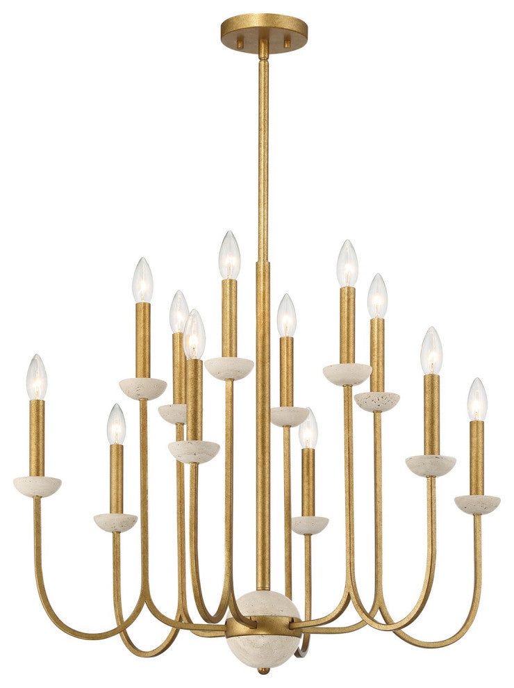 Oakhurst 12-Light Chandelier, Antique Gold