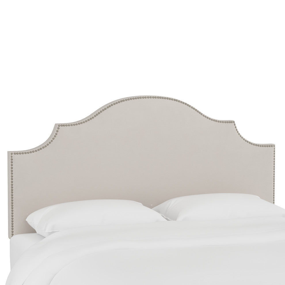 Brenson California King Nail Button Notched Headboard, Premier Platinum