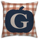 Blue Pumpkin Monogram G 18x18 Spun Poly Pillow