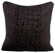 Black Decorative Pillow Covers 22"x22" Velvet, Knotty Black
