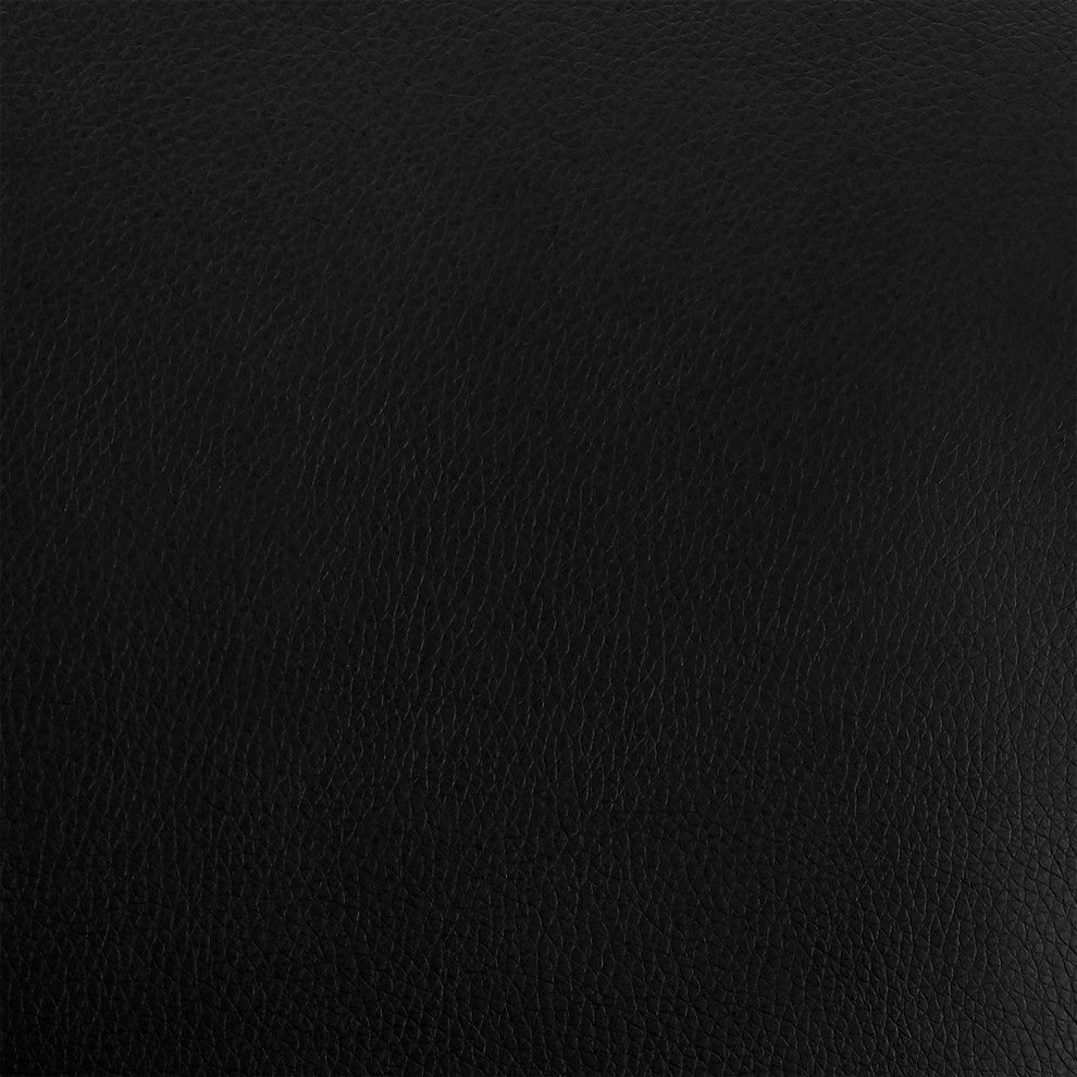 Brigden Black Faux Leather and Black Metal Swivel 30" Bar Stool