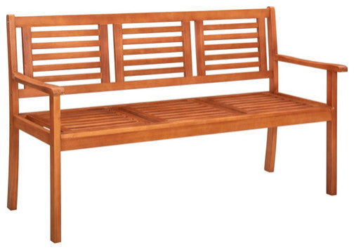 vidaXL Patio Bench Wooden Bench Loveseat with Cushion Solid Wood Eucalyptus
