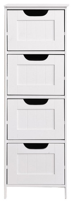 White Bathroom Storage Freestanding Cabinet With Drawers