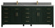 Cambridge 84 Double Sink Bath Vanity in Dark Forest Green 2" Piatra Gray