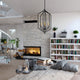 Riley 18" 4 Light Pendant Black and Satin Brass
