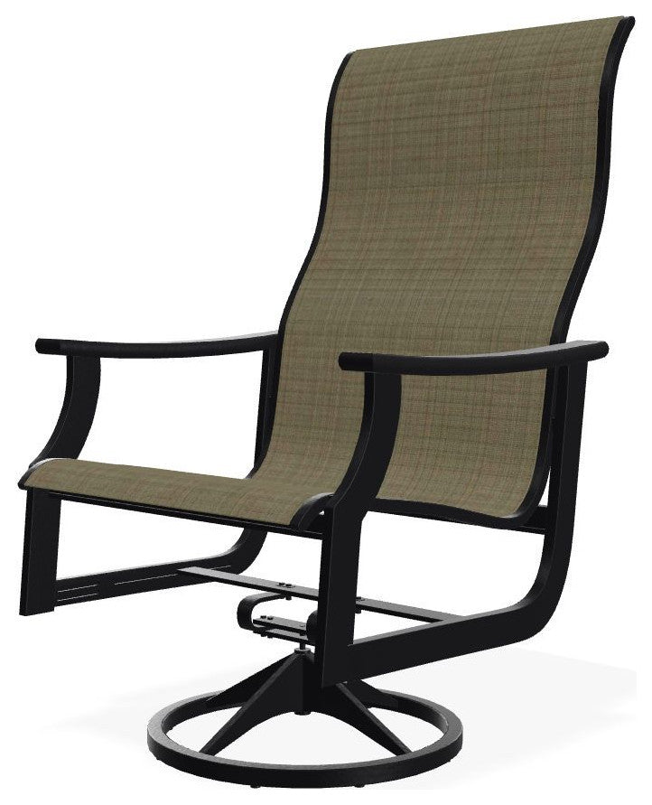 St. Catherine Sling Outdoor Supreme Swivel Rocker, Elevation Stone/Black