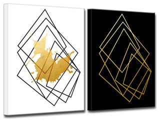 Wall Decor 'Gilt Mod I' in ArtPlexi, 20"x16" 2-Panels