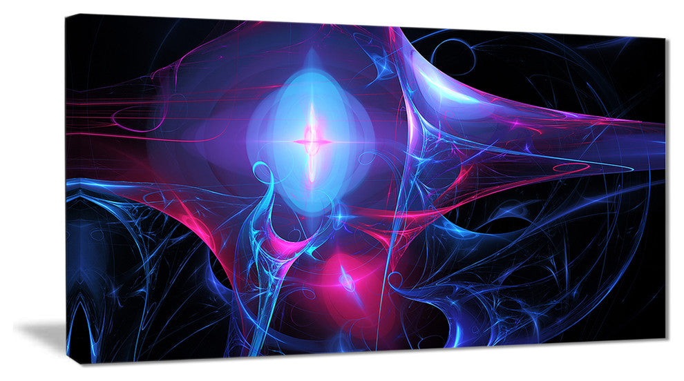 "Blue Bright Candle" Abstract Digital Art Canvas Print