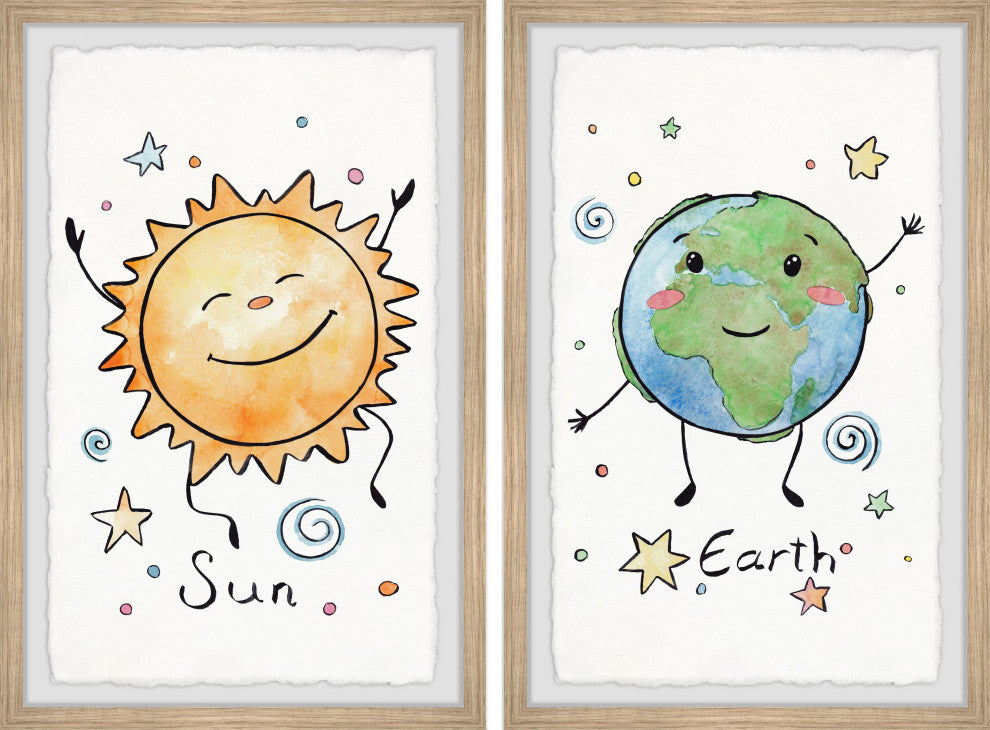 Sun and Earth Diptych, 2-Piece Set, 16x24 Panels