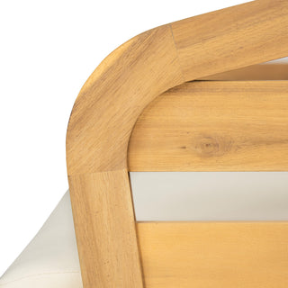 GDF Studio Outdoor Acacia Wood Club Chair with Waterproof Cushions, Teak Finish/Beige Cushion, Single