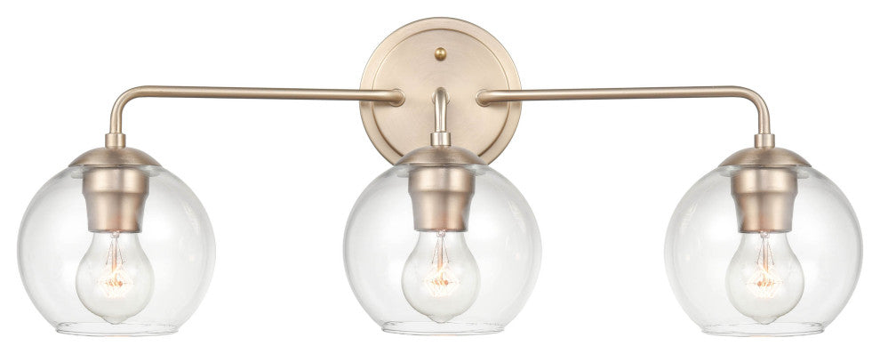3 Light 25.5 in. Modern Gold Bathroom Vanity Light